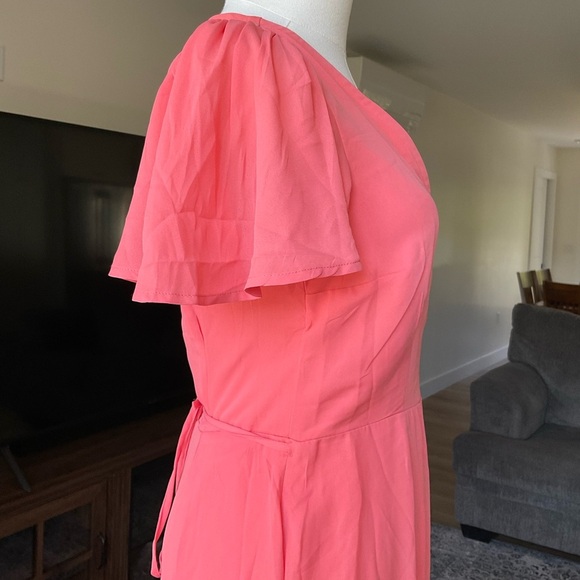 Abercrombie & Fitch Peach Wrap Midi Dress - Picture 5 of 10
